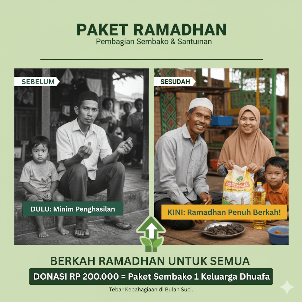 PAKET RAMADHAN PEMBAGIAN SEMBAKO DAN SANTUNAN